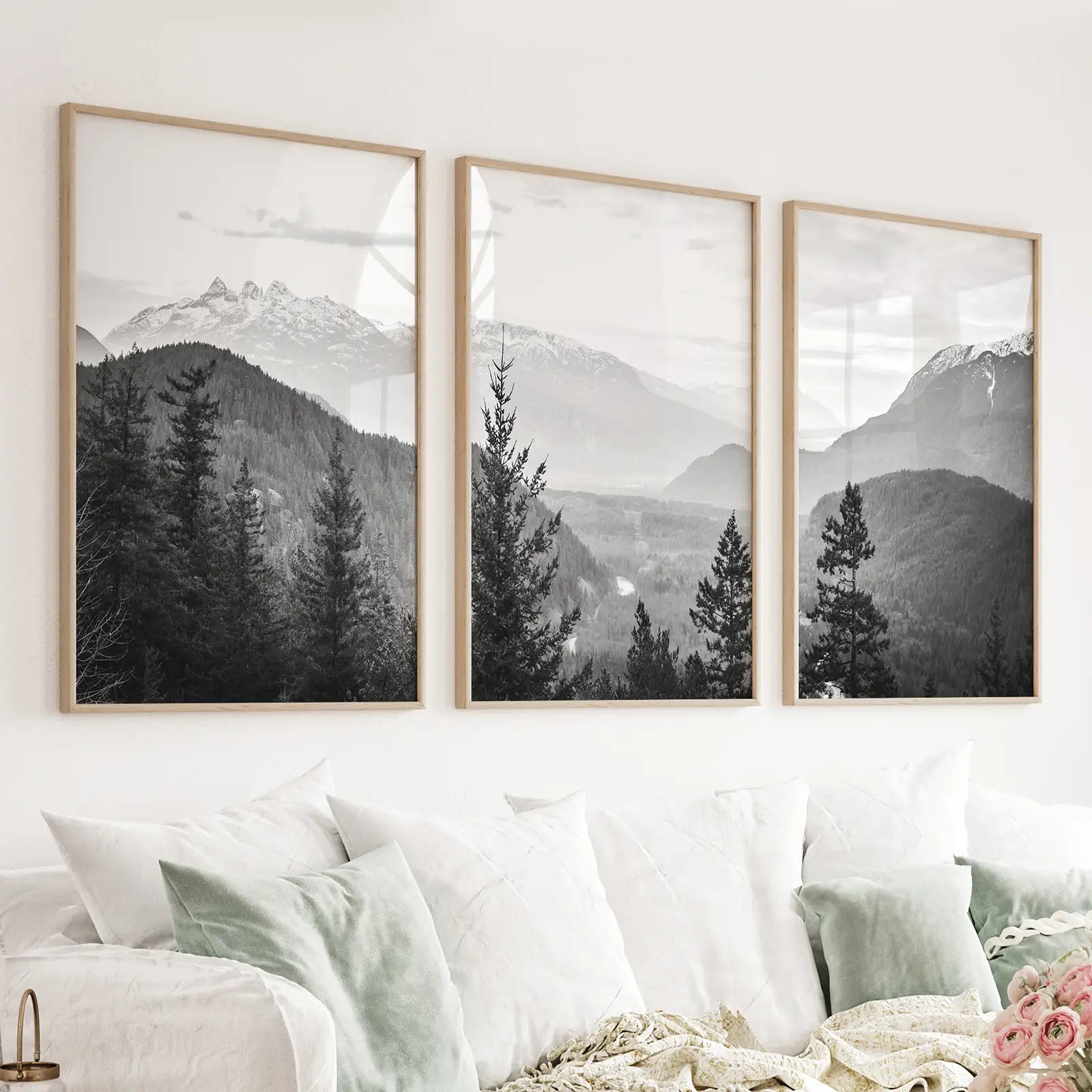 Original Large mountain wall art Mountain painting Country painting offers farmhouse painting Scenery Frame wall art for home wall decor