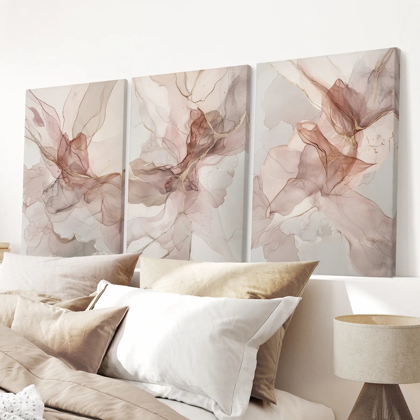 Minimalist Art for Bedroom Printable Wall Decor. Wrapped Canvas Above the Bed.