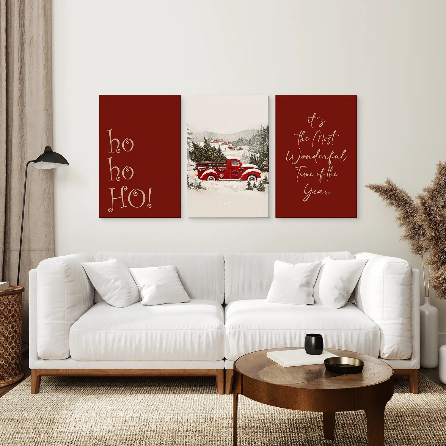Amazing Christmas Wall Art Home Decor Canvas.Wrapped Canvas Over the Coach.