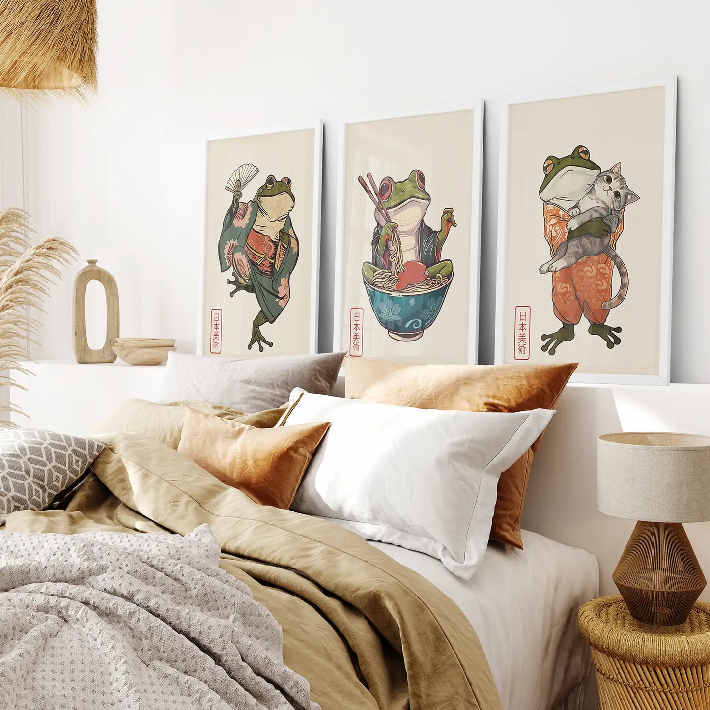 Matsumoto Hoji Art Poster Printable Wall Decor.White Frames for Bedroom.