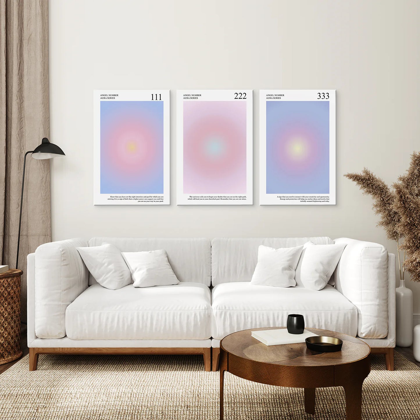 Spiritual Angel Number Art Decor Prints. Stretched Canvas for Living Room.