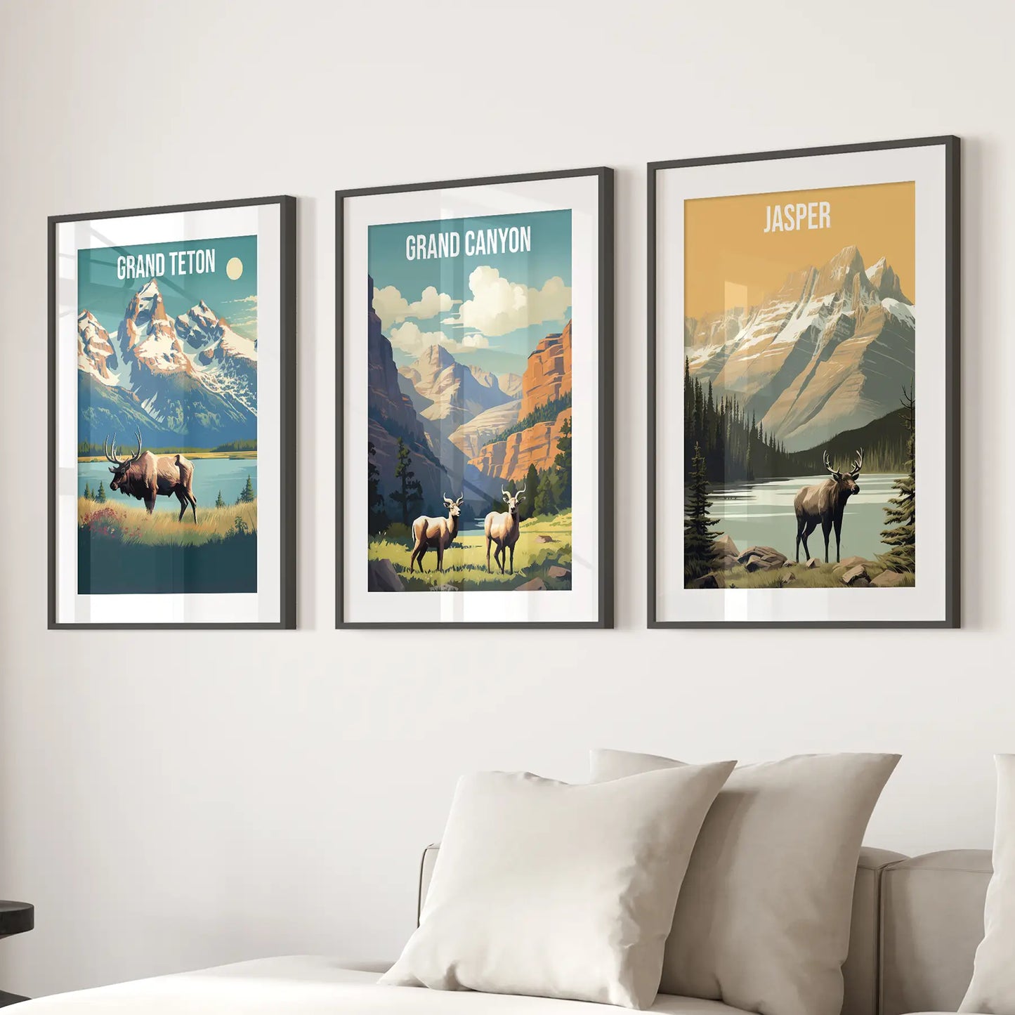Arizona national park vintage poster. Home decor gift. Black frames with mat for living room.