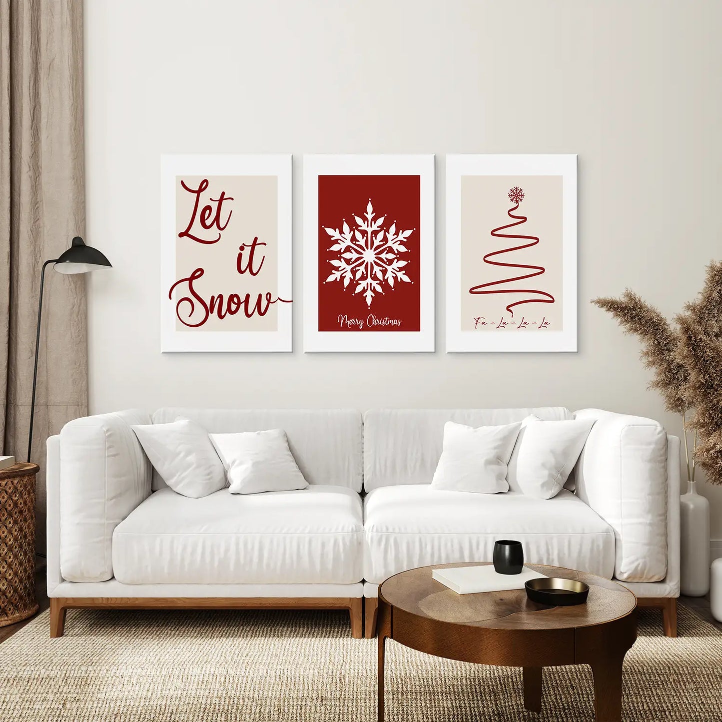 Magical Christmas Art Decor Canvas Set. Stretched Canvas Over the Coach.