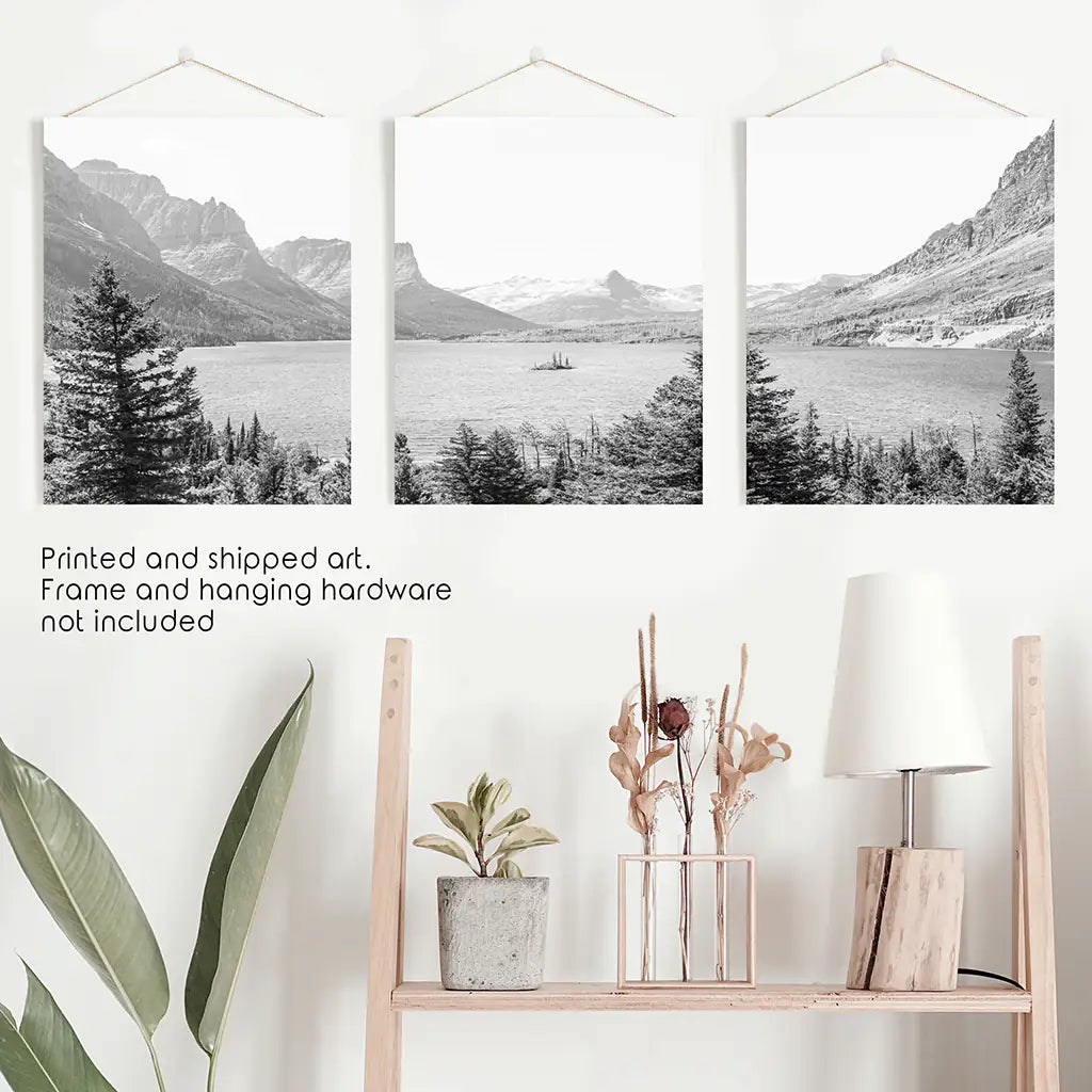 Glacier US National Park Set of 3 - Unframed Art