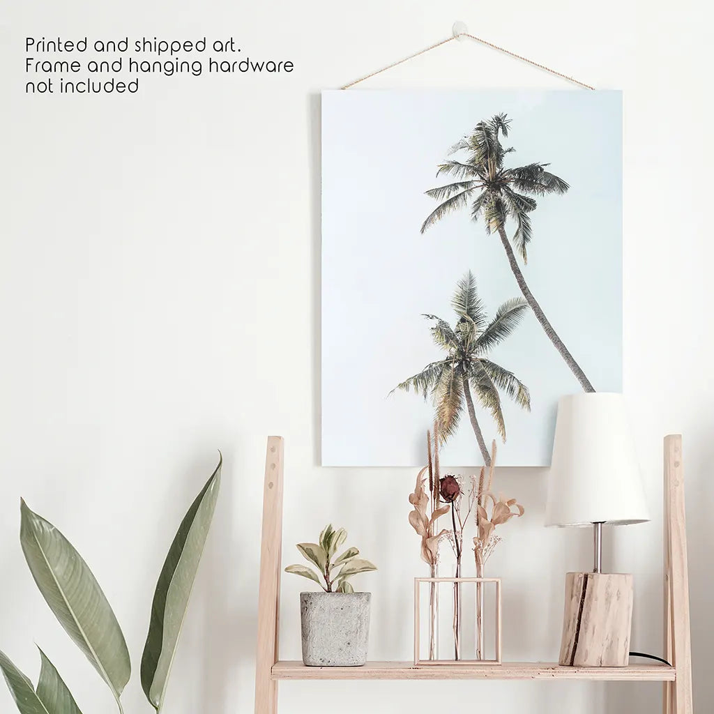 California Tropical Themed Wall Decor. Large Palm Trees. Unframed Print