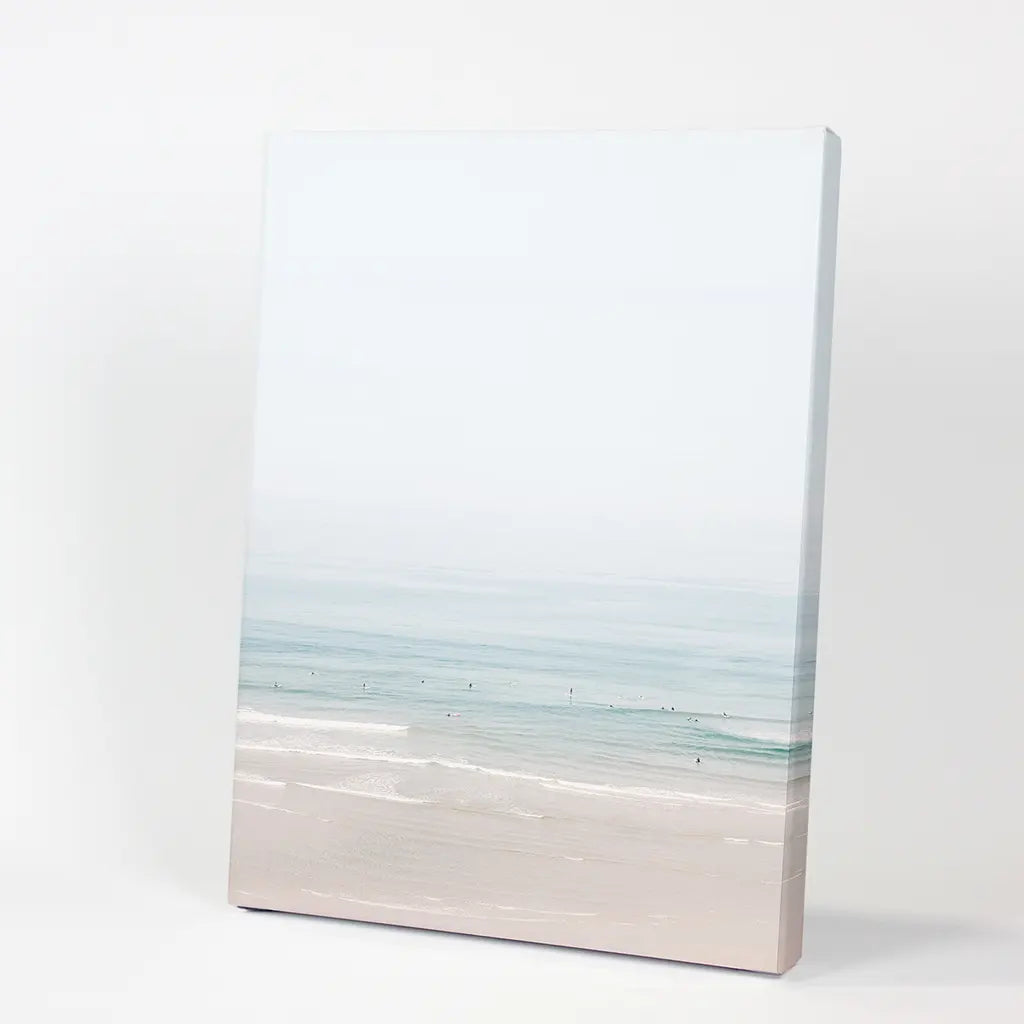Pastel Blue Beach. Modern Sea Print. Canvas Print