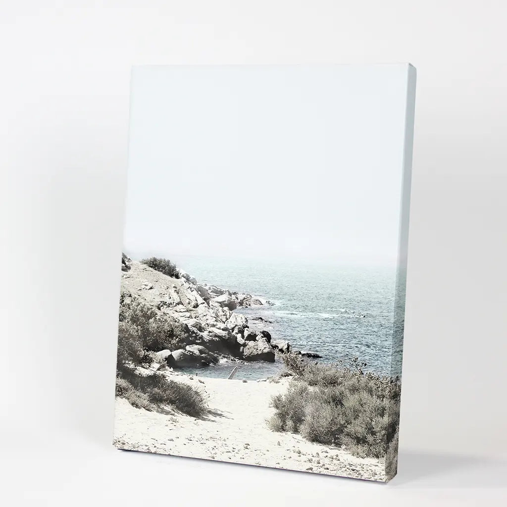 Sea Rocks and Waves Print. California Coastal Theme. Canvas Print