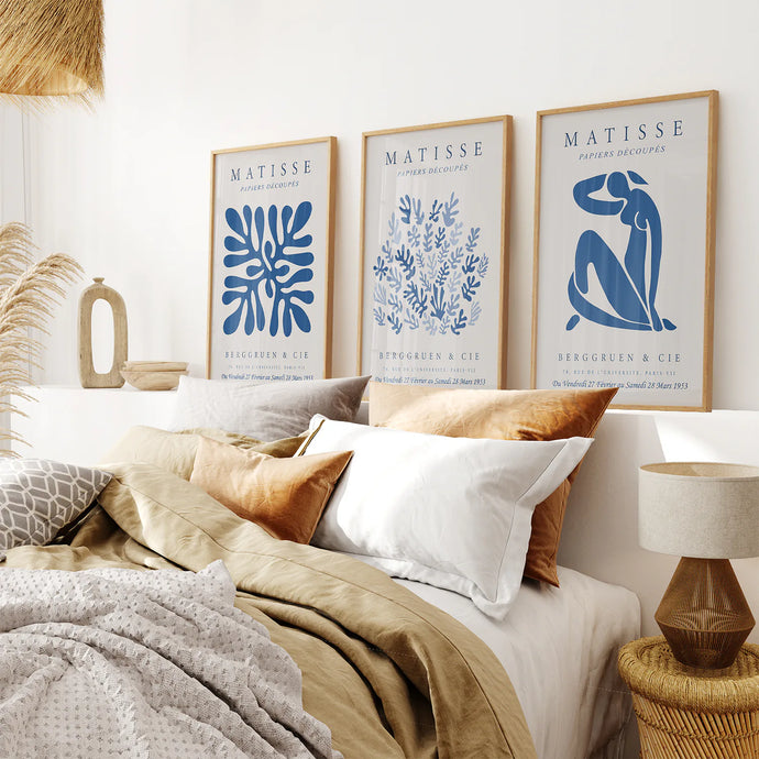 Henri Matisse Exhibition Wall Art. Thin Wood Frames for Bedroom.