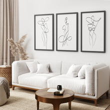 Load image into Gallery viewer, Set of 3 Minimalist Woman One Line Drawing Wall Art Prints
