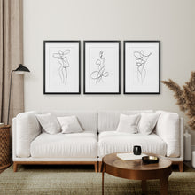 Load image into Gallery viewer, Set of 3 Minimalist Woman One Line Drawing Wall Art Prints
