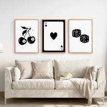 Load image into Gallery viewer, 8 Ball Cherry Modern Poster. Thin Wood Frames Over the Sofa.

