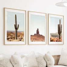 Load image into Gallery viewer, Arizona Desert Wall Art Set. Sedona Red Rocks, Saguaro Cacti
