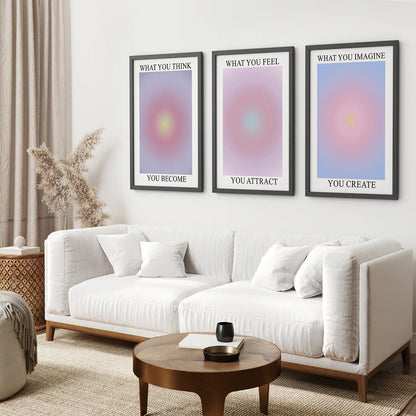 Aura Poster Gradient Art. Black Frames for LivingRoom.