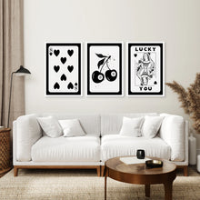 Load image into Gallery viewer, Set of 3 Retro Trendy Art Prints. White Frame Over the Sofa.
