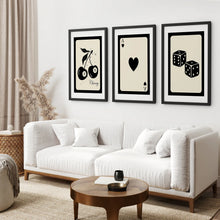 Load image into Gallery viewer, Black 8 Ball Cherry Wall Decor. Black Frames with Mat for Living Room.
