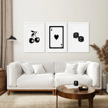 Load image into Gallery viewer, Roll the Dice Print Art Set. White Frames with Mat for Living Room.
