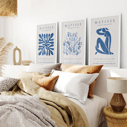 Modern Gallery Wall Set Poster. White Frames for Bedroom.