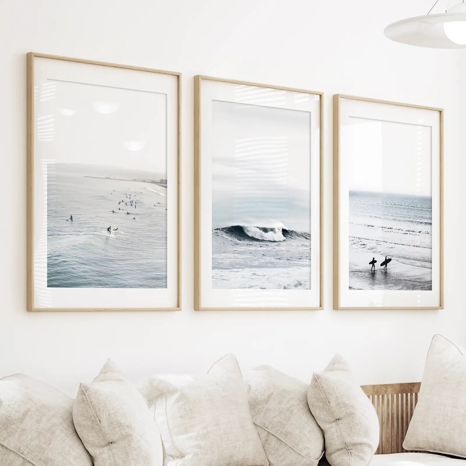 Set Of 3 Surfboard Van Coastal Beach & Ocean Wall Art Prints - Look Great Framed