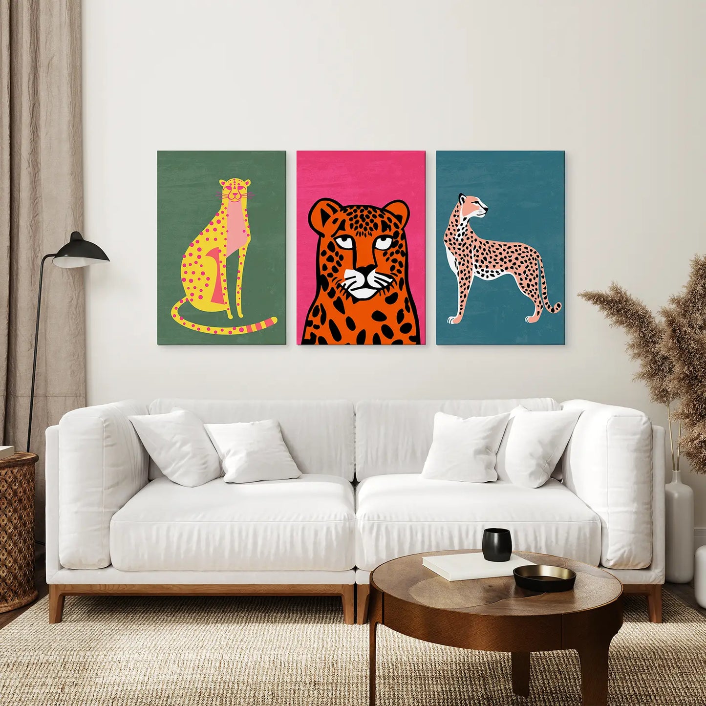 Animal Artwork Illustration Canvas Art Decor. Stretched Canvas Over the Coach.