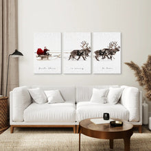 Load image into Gallery viewer, Trendy Holiday Xmas Canvas Wall Art. Stretched Canvas Over the Coach.
