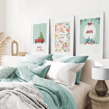 Load image into Gallery viewer, Xmas Joy Saying Nursery Wall Decor Posters. White Frames with Mat for Bedroom.
