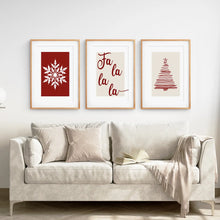 Load image into Gallery viewer, Winter Snowflake Home Decor Poster Set. Thin Wood Frames with Mat for Living Room.
