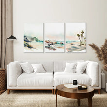 Load image into Gallery viewer, Navy Blue Summer Printable Wall Art Prints Home Decor. Stretched Canvas Above the Sofa.
