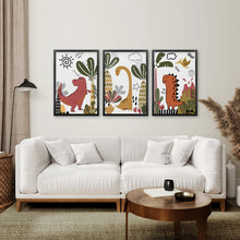 Load image into Gallery viewer, Cute Dino Prints Set Boys Nursery Wall Art Decor
