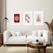 Load image into Gallery viewer, Printable Large Prints Xmas Wall Art. White Frames with Mat Above the Sofa.
