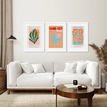Load image into Gallery viewer, Large Wall Art Matisse Museum Print Poster Decor. White Frames with Mat Above the Sofa.
