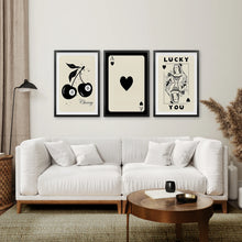 Load image into Gallery viewer, Funky Lucky You Wall Decor. Black Frames for Living Room.
