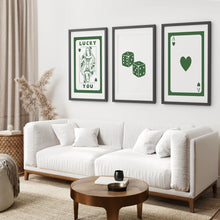 Load image into Gallery viewer, Funky Wall Art Set. 70s Style Prints. Black Frames with Mat for Living Room.
