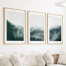 Load image into Gallery viewer, Large Foggy Forest Wall Art Set. Scandinavian Decor
