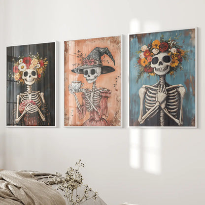 Halloween Gifts Trendy Wall Art Printable Decor. White Frames for Bedroom.