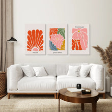 Load image into Gallery viewer, Set of 3 Canvas Botanical Set Home Decor. Stretched Canvas Above the Sofa.
