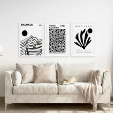 Load image into Gallery viewer, Trendy Kusama Set Of 3 Art Set. White Frames Above the Sofa.
