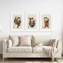 Load image into Gallery viewer, Animal Wall Art Modern Decor Large Print Set. White Frames with Mat Above the Sofa.

