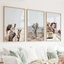Load image into Gallery viewer, Set of 3 Southwestern Desert Prints. Joshua Tree, Camel, Van
