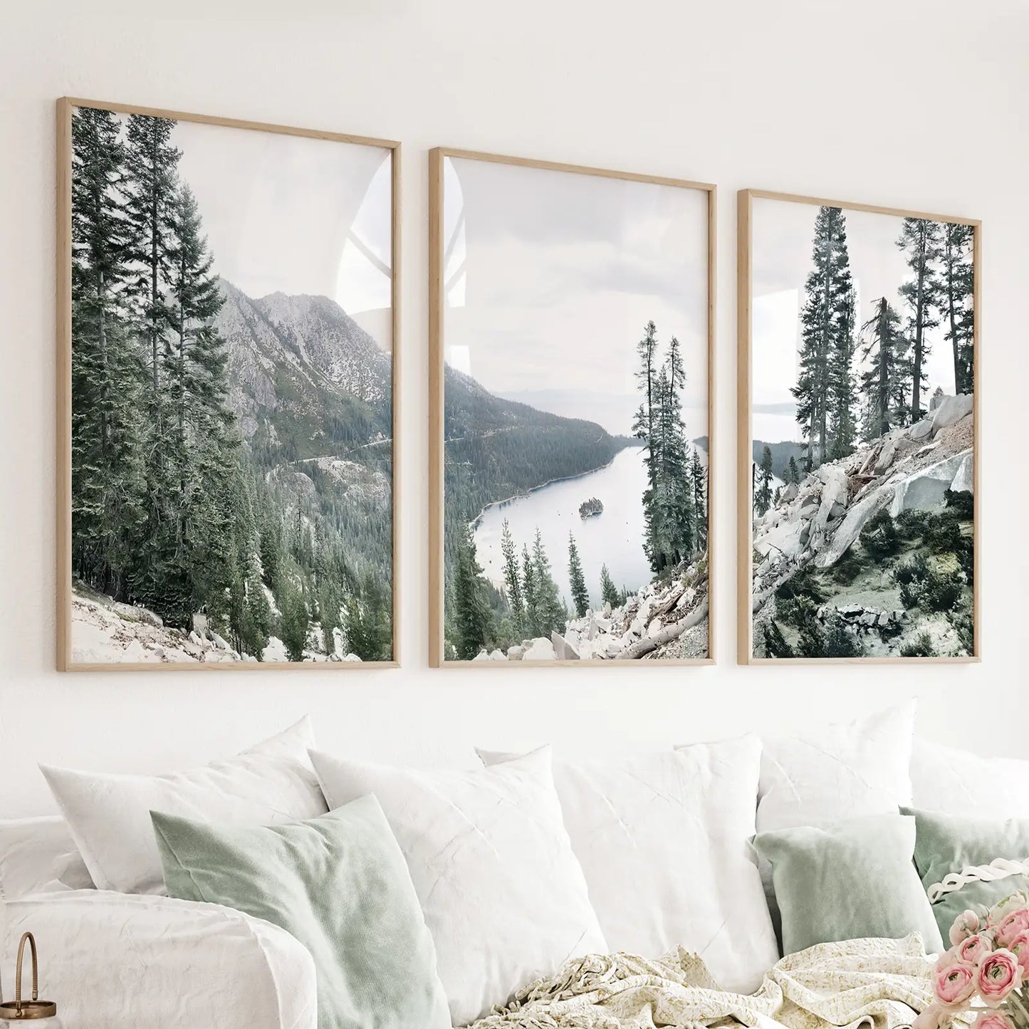 Lake Tahoe, Sierra Nevada. 3 Piece Wall Art