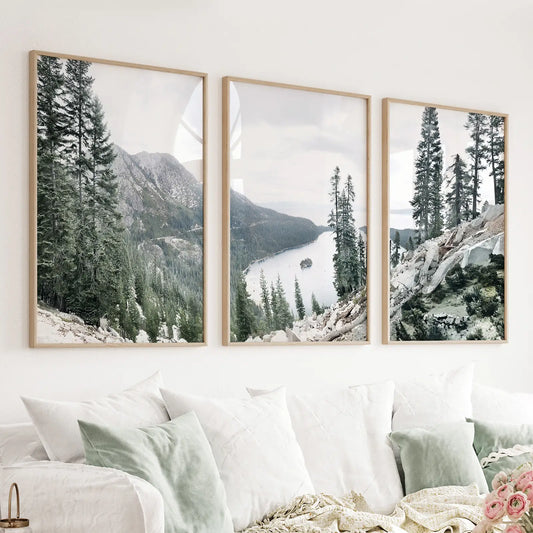 Lake Tahoe, Sierra Nevada. 3 Piece Wall Art