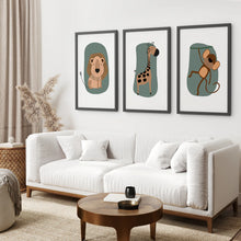 Load image into Gallery viewer, Nursery Lion Wall Art Decor Set. Black Frames for Living Room.

