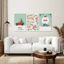 Load image into Gallery viewer, Canvas Christmas Market Decorations Decor. Stretched Canvas Above the Sofa.
