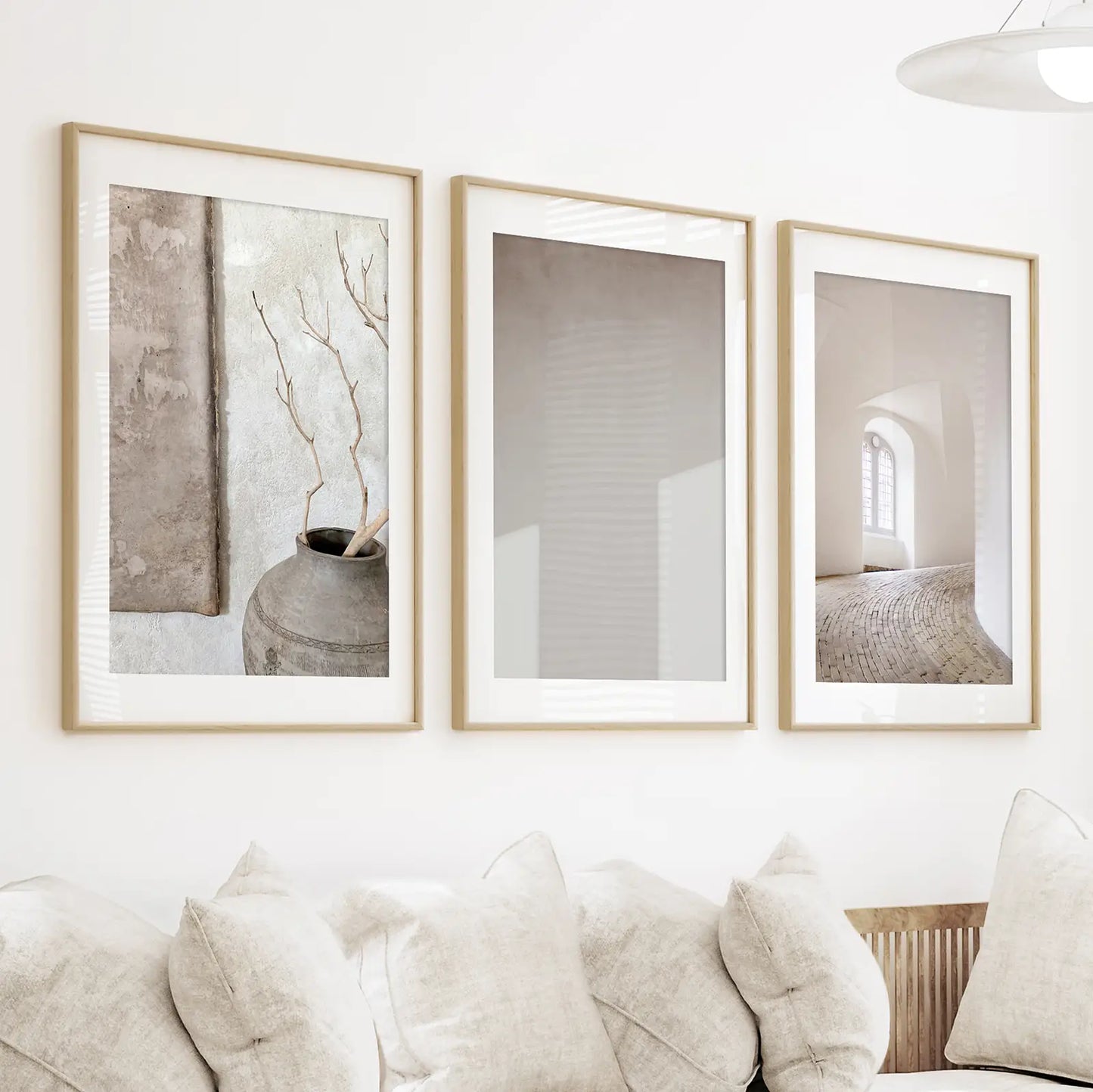 Minimalist Beige Modern Architectural Set of 3 Prints