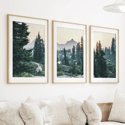 Mountain Forest. USA Wilderness Wall Art Set. Rampart Ridge