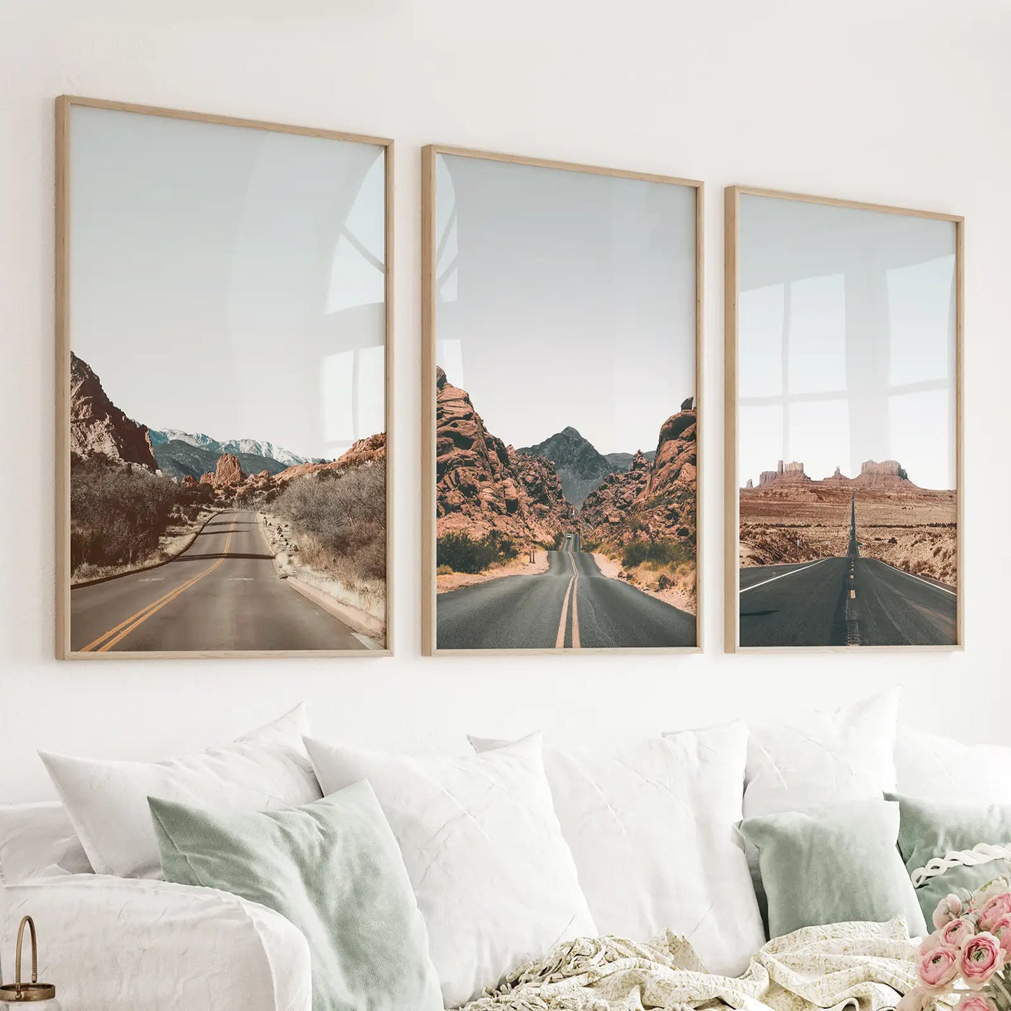 USA Travel Wall Art Set. Roads of Utah, Nevada, Colorado