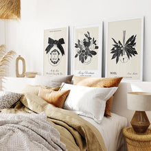 Load image into Gallery viewer, Black and Beige Trendy Wall Art Poster. White Frames for Bedroom.
