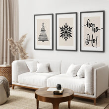 Load image into Gallery viewer, Modern Winter Home Decor Wall Art Set.Black Frames Above the Sofa.
