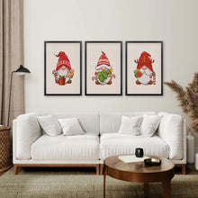 Load image into Gallery viewer, Cute Christmas Art Trendy Wall Art Prints. Black Frames Above the Sofa.
