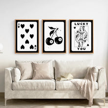 Load image into Gallery viewer, Trendy Wall Art Set. Room Decor Aesthetic Poster.Thin Wood Frames Over the Coach.
