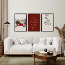 Load image into Gallery viewer, Winter Snowy Wall Art Home Decor. Black Frames Above the Sofa.
